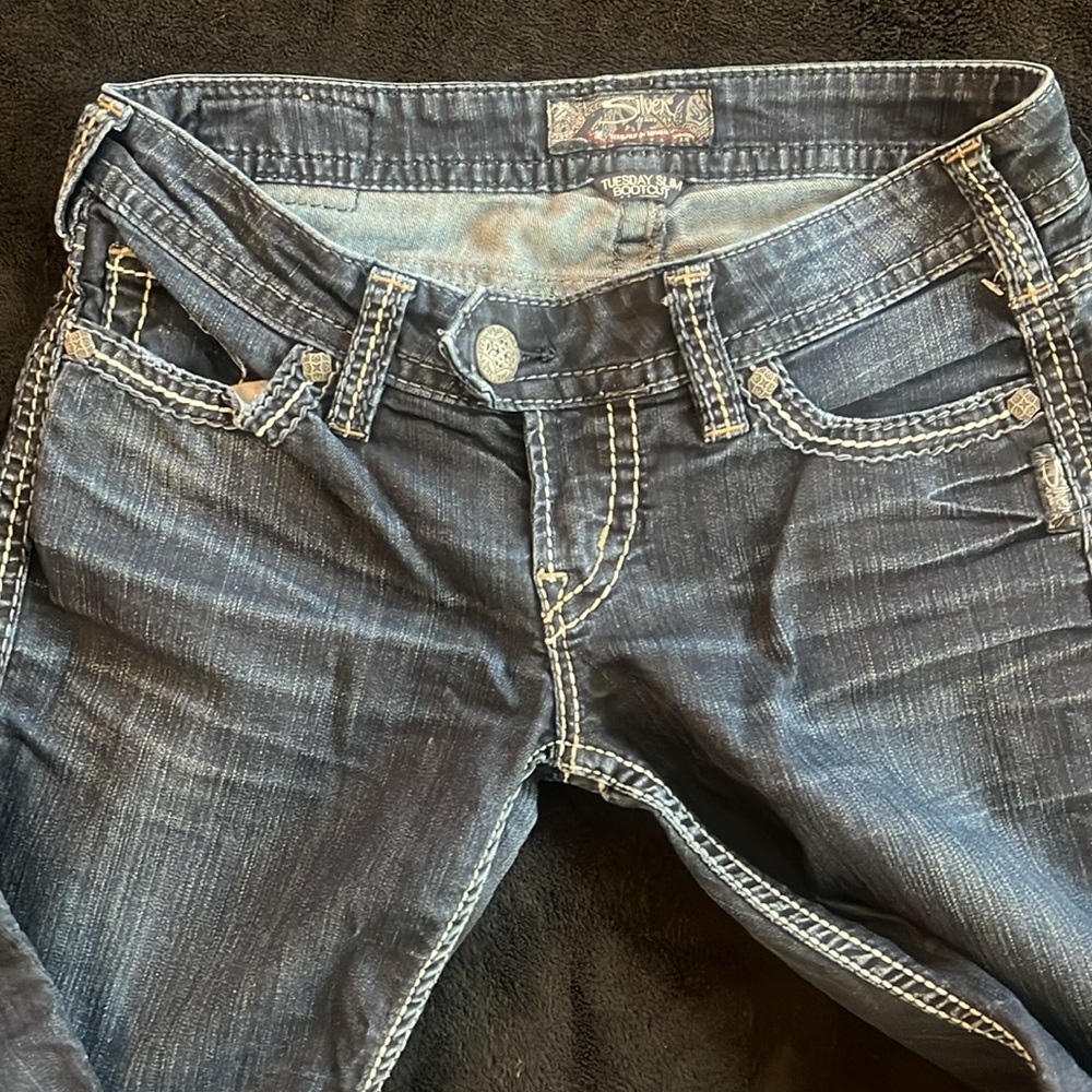 Tuesday Slim Bootcut, Low Rise, Silvers - Picture 2 of 5